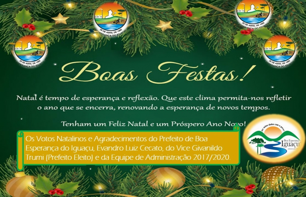 Mensagem de Natal e Ano Novo - Sindhotéis Foz do Iguaçu